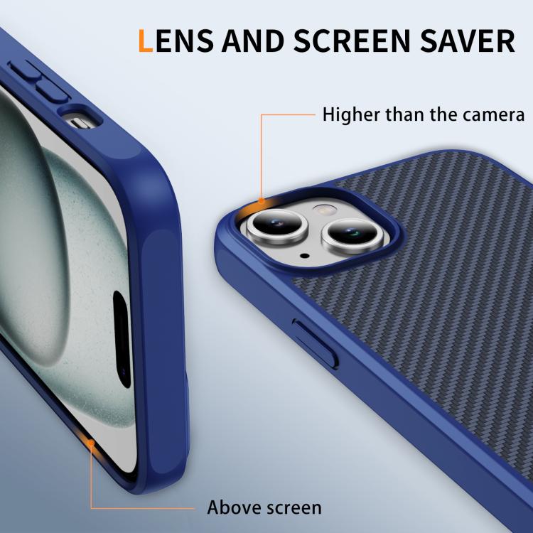 For iPhone 15 Carbon Fiber Texture Skin-feel MagSafe Phone Case