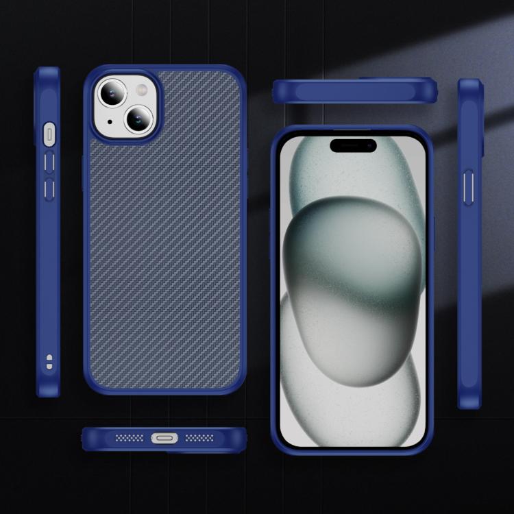 For iPhone 15 Carbon Fiber Texture Skin-feel MagSafe Phone Case