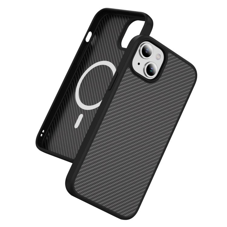 For iPhone 15 Carbon Fiber Texture Skin-feel MagSafe Phone Case
