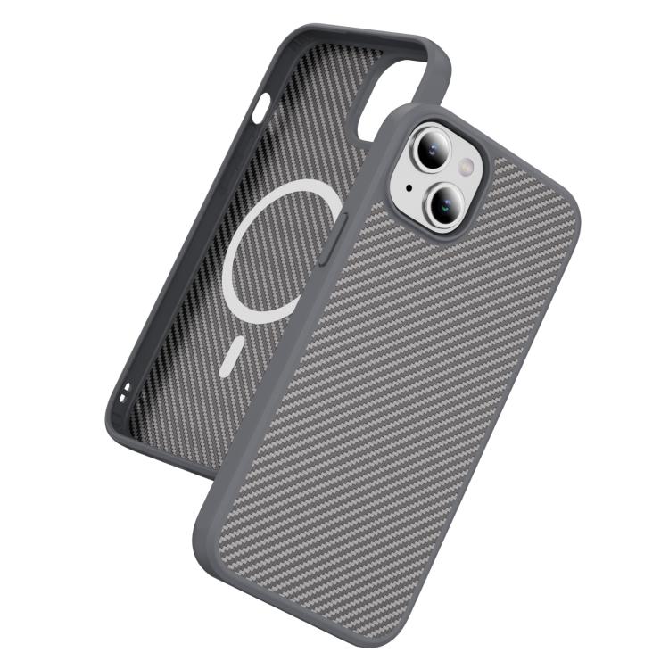 For iPhone 15 Carbon Fiber Texture Skin-feel MagSafe Phone Case