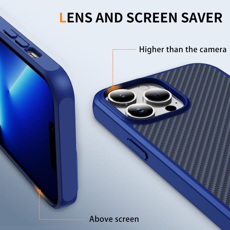 For iPhone 13 Pro Max Carbon Fiber Texture Skin-feel MagSafe Phone Case