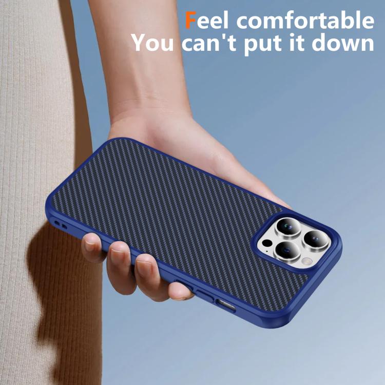For iPhone 13 Pro Max Carbon Fiber Texture Skin-feel MagSafe Phone Case