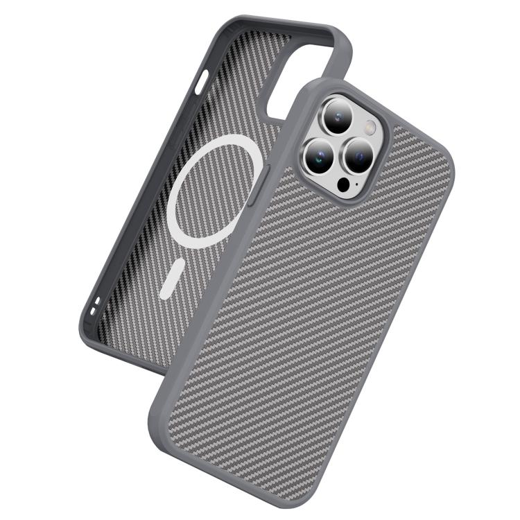 For iPhone 13 Pro Max Carbon Fiber Texture Skin-feel MagSafe Phone Case
