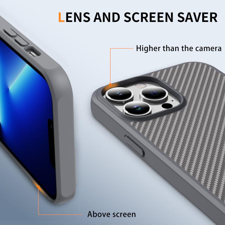For iPhone 13 Pro Max Carbon Fiber Texture Skin-feel MagSafe Phone Case