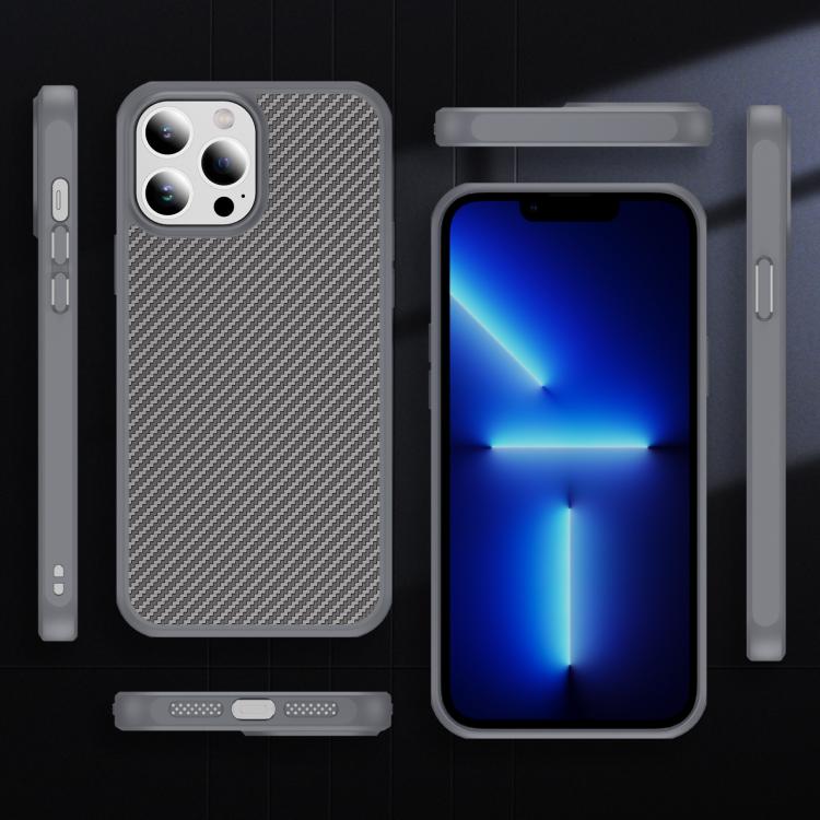 For iPhone 13 Pro Max Carbon Fiber Texture Skin-feel MagSafe Phone Case