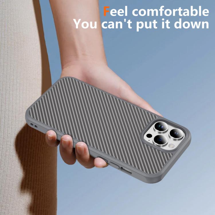 For iPhone 13 Pro Max Carbon Fiber Texture Skin-feel MagSafe Phone Case
