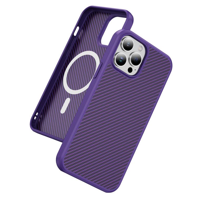 For iPhone 13 Pro Max Carbon Fiber Texture Skin-feel MagSafe Phone Case