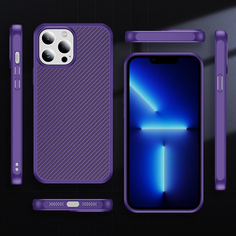 For iPhone 13 Pro Max Carbon Fiber Texture Skin-feel MagSafe Phone Case