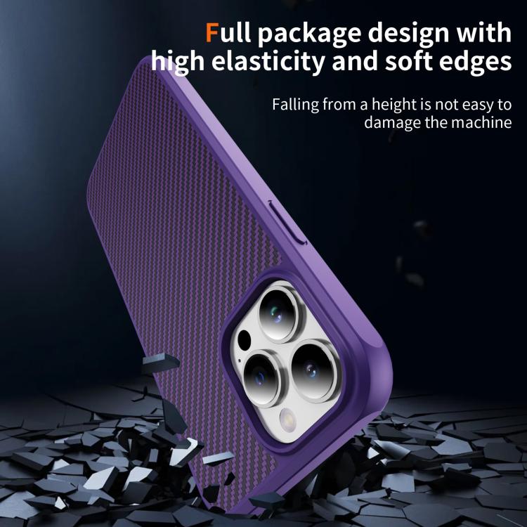 For iPhone 13 Pro Max Carbon Fiber Texture Skin-feel MagSafe Phone Case