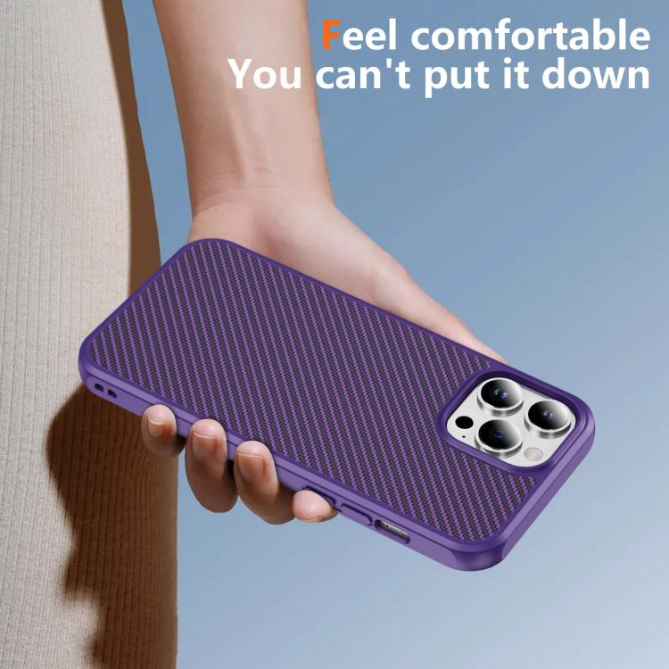 For iPhone 13 Pro Max Carbon Fiber Texture Skin-feel MagSafe Phone Case