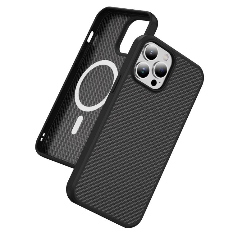 For iPhone 13 Pro Carbon Fiber Texture Skin-feel MagSafe Phone Case