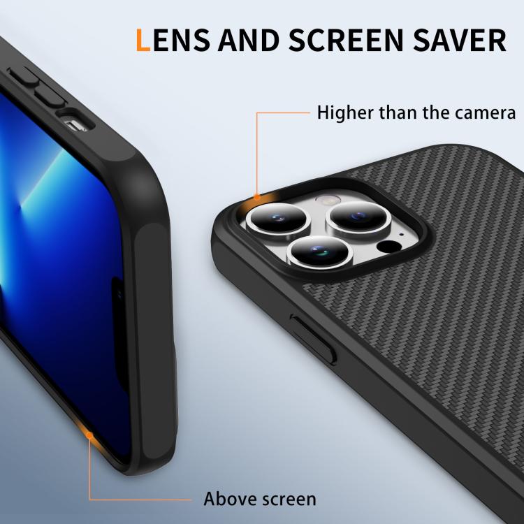 For iPhone 13 Pro Carbon Fiber Texture Skin-feel MagSafe Phone Case