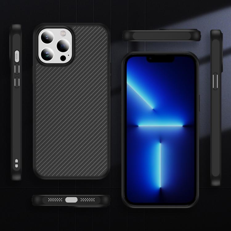 For iPhone 13 Pro Carbon Fiber Texture Skin-feel MagSafe Phone Case