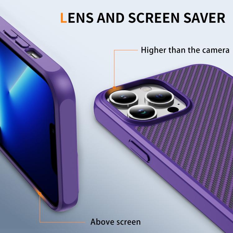 For iPhone 13 Pro Carbon Fiber Texture Skin-feel MagSafe Phone Case