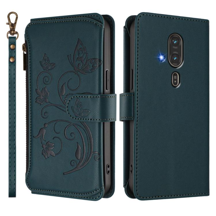 For Fujitsu RakuRaku F-53E Butterfly Love Flower Multi-card Zipper Wallet Leather Phone Case