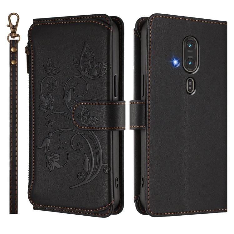 For Fujitsu RakuRaku F-53E Butterfly Love Flower Multi-card Zipper Wallet Leather Phone Case