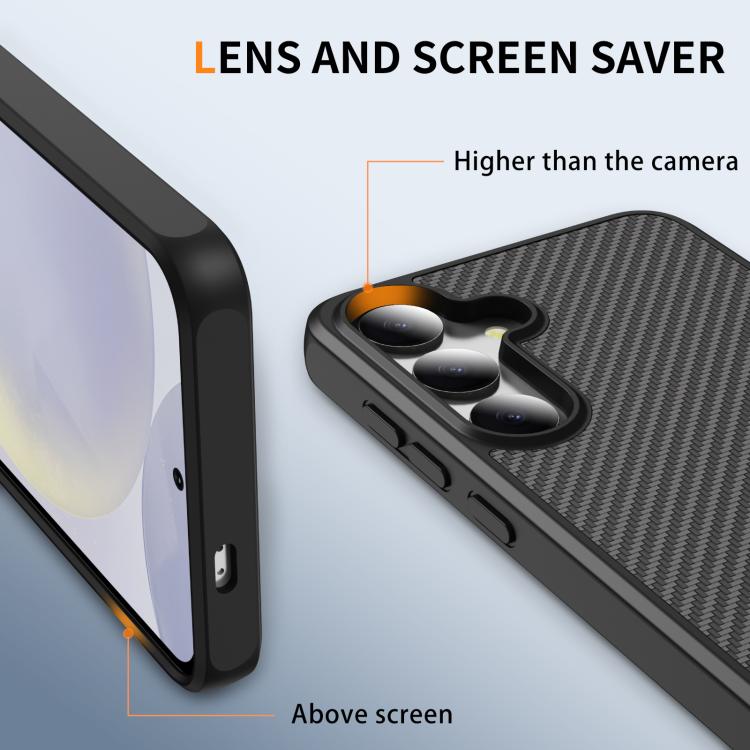 For Samsung Galaxy S25+ / S24+ 5G Carbon Fiber Texture Skin-feel MagSafe Phone Case