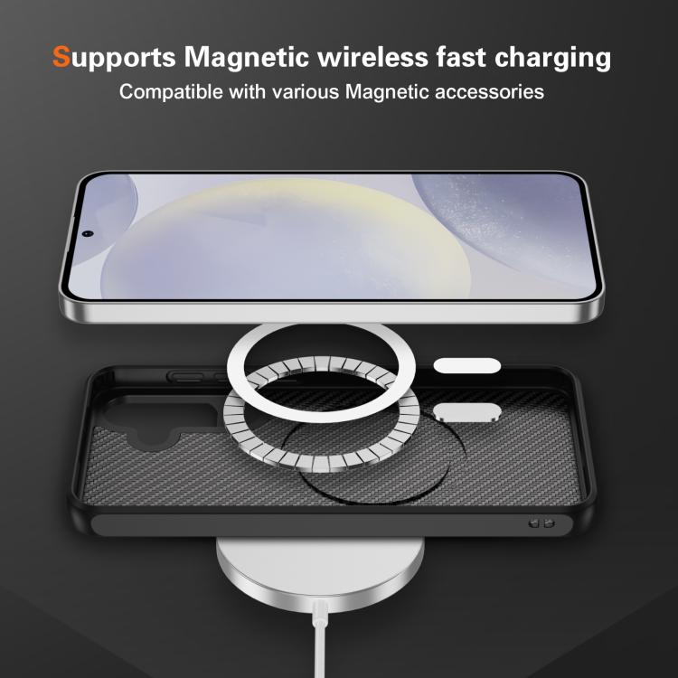 For Samsung Galaxy S25+ / S24+ 5G Carbon Fiber Texture Skin-feel MagSafe Phone Case