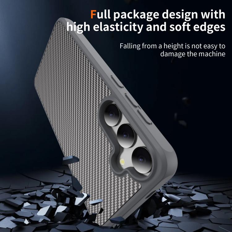 For Samsung Galaxy S25+ / S24+ 5G Carbon Fiber Texture Skin-feel MagSafe Phone Case