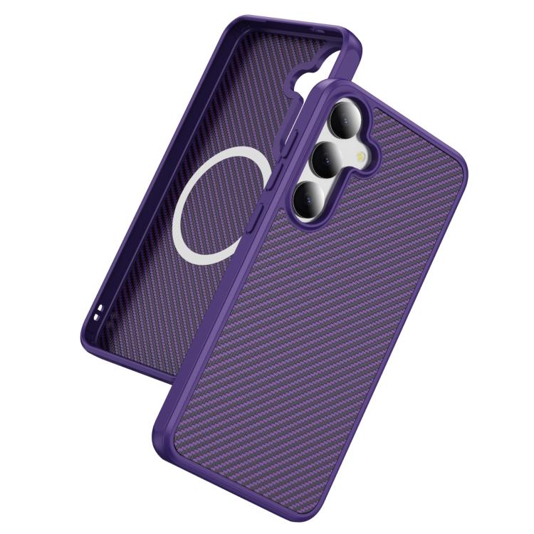 For Samsung Galaxy S25+ / S24+ 5G Carbon Fiber Texture Skin-feel MagSafe Phone Case