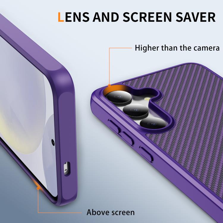 For Samsung Galaxy S25+ / S24+ 5G Carbon Fiber Texture Skin-feel MagSafe Phone Case