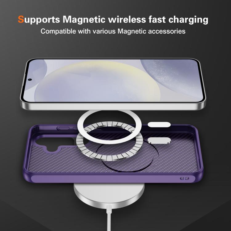 For Samsung Galaxy S25+ / S24+ 5G Carbon Fiber Texture Skin-feel MagSafe Phone Case