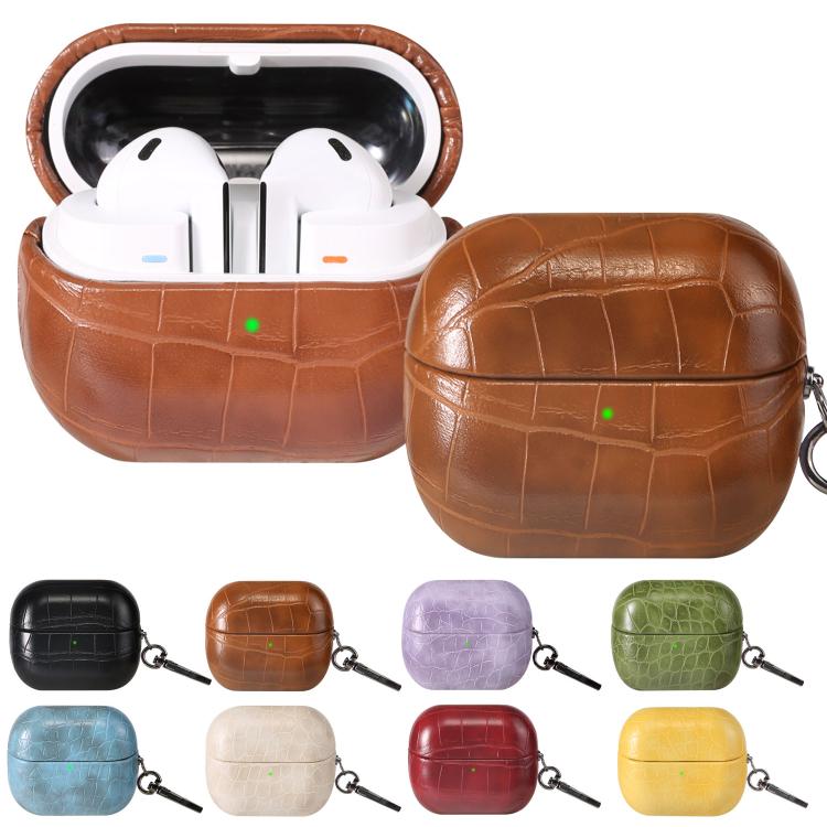 For Samsung Galaxy Buds3 / Buds3 Pro Candy Color Crocodile Texture Earphone Protective Case