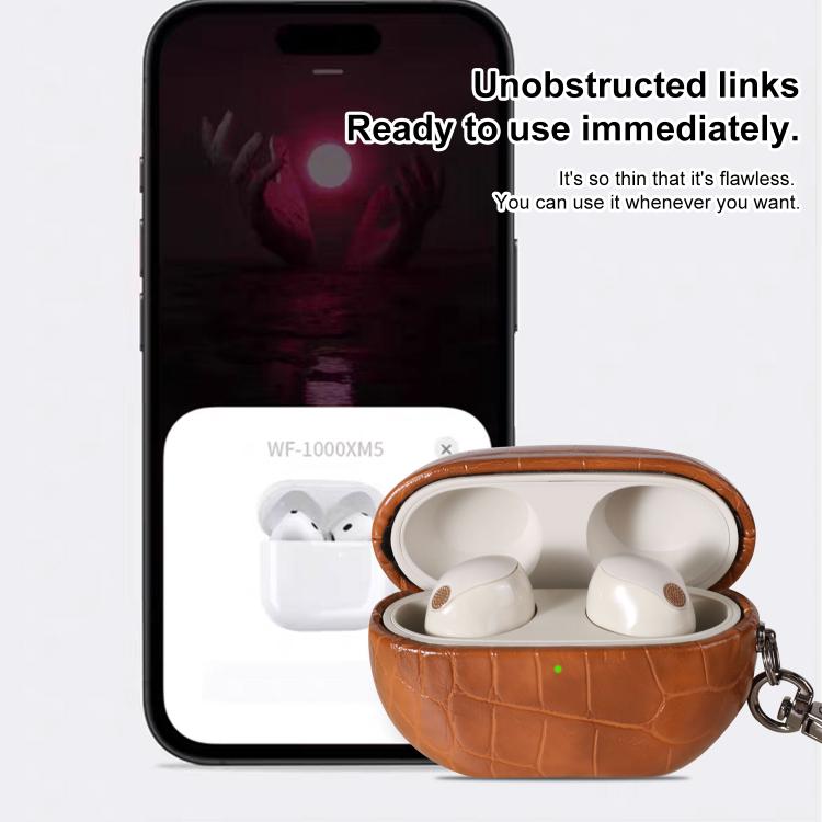 For Sony WF-1000XM5 Candy Color Crocodile Texture Earphone Protective Case