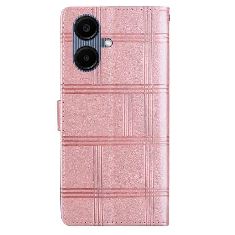 For Samsung Galaxy A06 4G / 5G Embossed Checkered Leather Phone Case