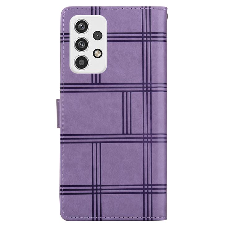 For Samsung Galaxy A32 4G Embossed Checkered Leather Phone Case