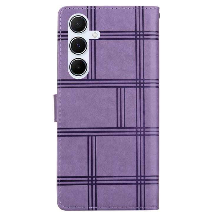 For Samsung Galaxy A17 4G / 5G Embossed Checkered Leather Phone Case