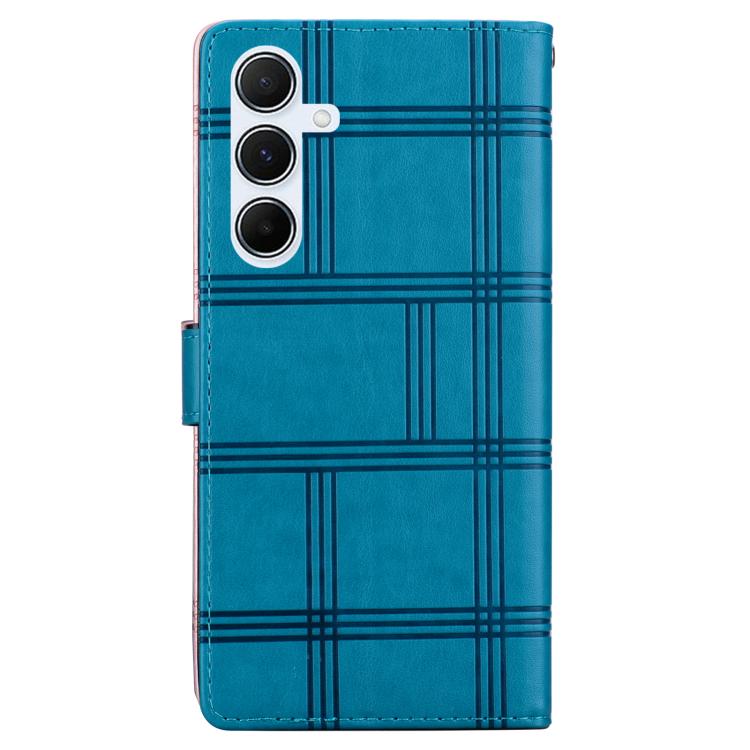 For Samsung Galaxy A24 4G Embossed Checkered Leather Phone Case