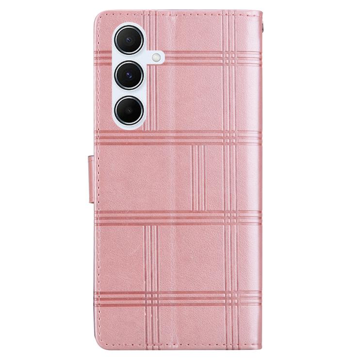 For Samsung Galaxy A25 5G Embossed Checkered Leather Phone Case
