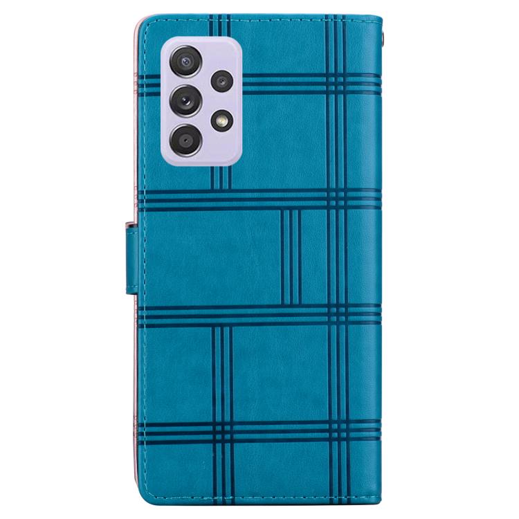 For Samsung Galaxy A52 / A52s 5G Embossed Checkered Leather Phone Case