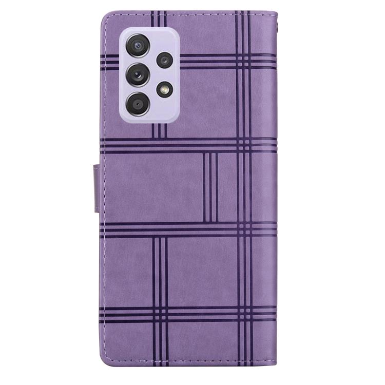 For Samsung Galaxy A53 5G Embossed Checkered Leather Phone Case