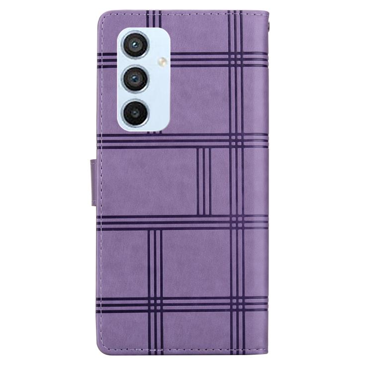 For Samsung Galaxy A54 5G Embossed Checkered Leather Phone Case