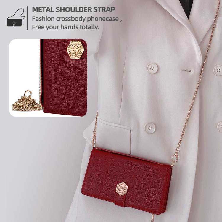For Huawei nova 15 Crossbody Handle Cross Texture Leather Phone Case