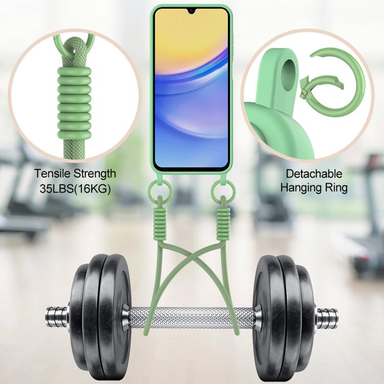For Samsung Galaxy S23 FE 5G Integrated Card Bag Solid Color Liquid Silicone Phone Case Gen2 with Short Lanyard