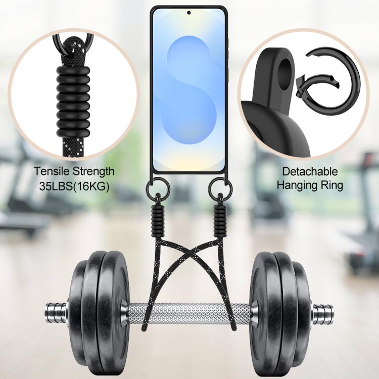 For Samsung Galaxy S26 Ultra 5G Integrated Card Bag Solid Color Liquid Silicone Phone Case Gen2 with Short Lanyard