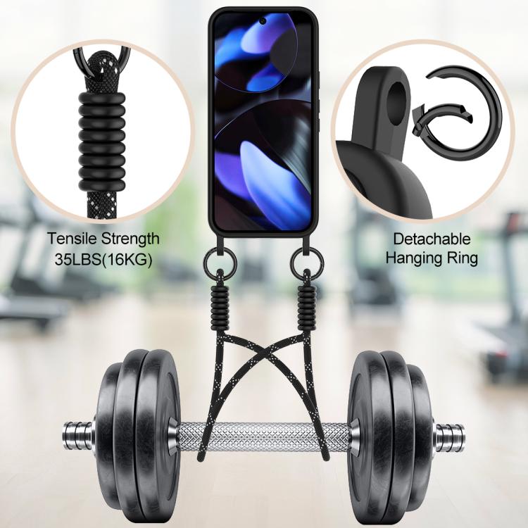 For Google Pixel 9  Integrated Card Bag Solid Color Liquid Silicone Phone Case Gen2 with Short Lanyard