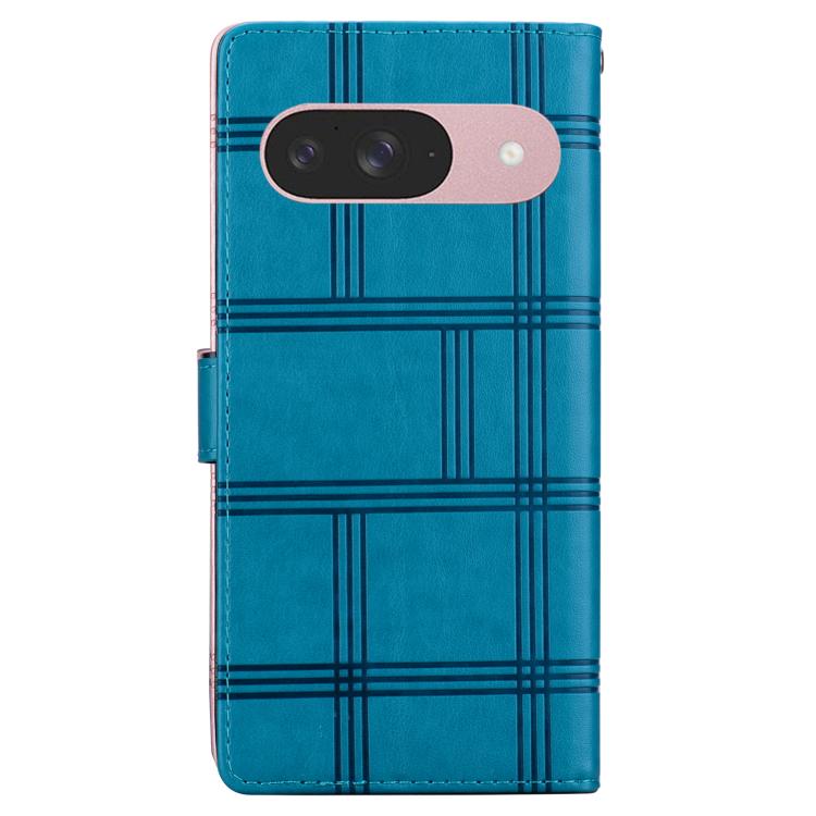 For Google Pixel 9 Embossed Checkered Leather Phone Case
