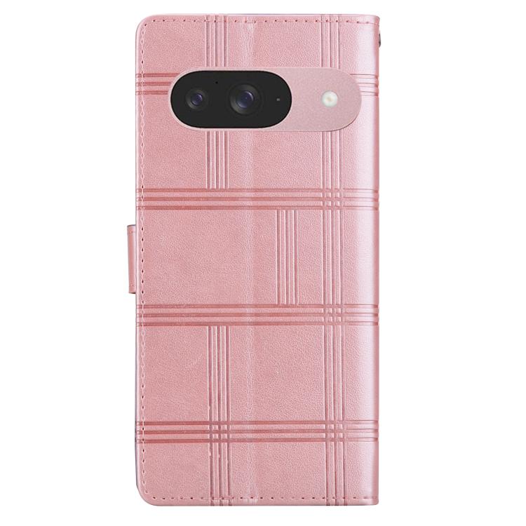 For Google Pixel 9 Embossed Checkered Leather Phone Case