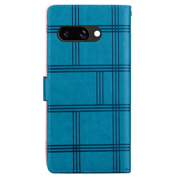 For Google Pixel 9a Embossed Checkered Leather Phone Case