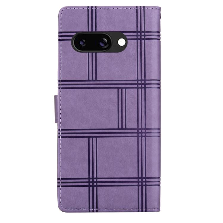 For Google Pixel 9a Embossed Checkered Leather Phone Case
