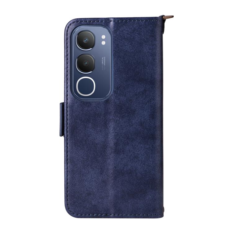 For vivo Y19s 4G Multi-card Slots Crossbody Cowhide Leather Phone Case