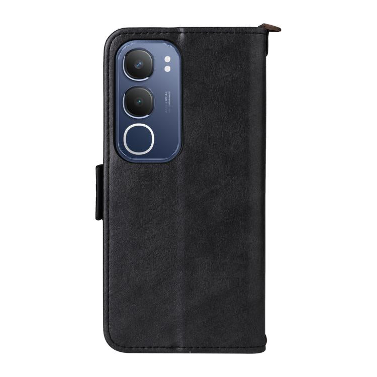 For vivo Y19s 4G Multi-card Slots Crossbody Cowhide Leather Phone Case