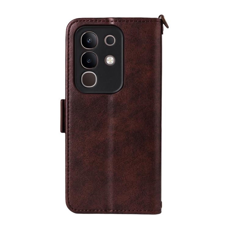 For vivo Y29 4G Global Multi-card Slots Crossbody Cowhide Leather Phone Case