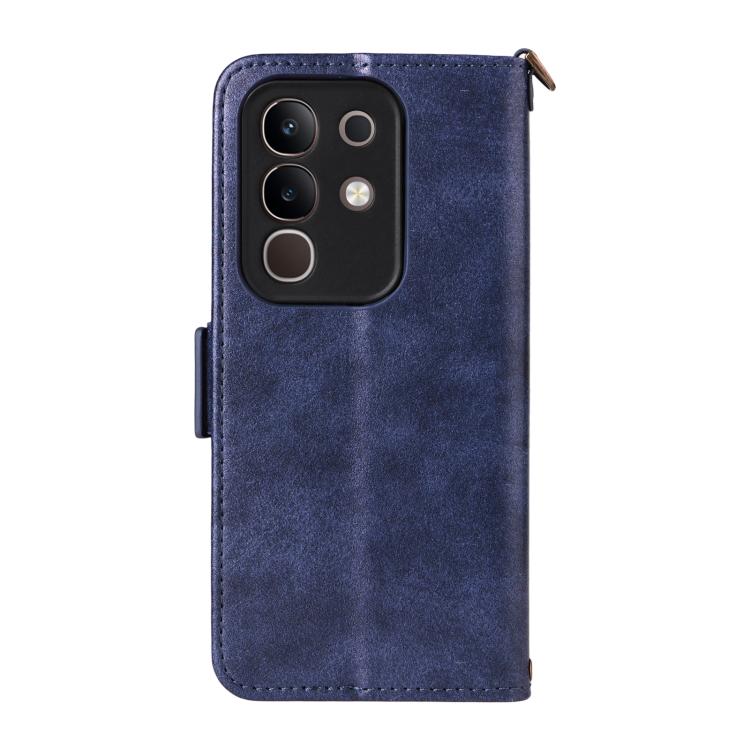 For vivo Y29 4G Global Multi-card Slots Crossbody Cowhide Leather Phone Case