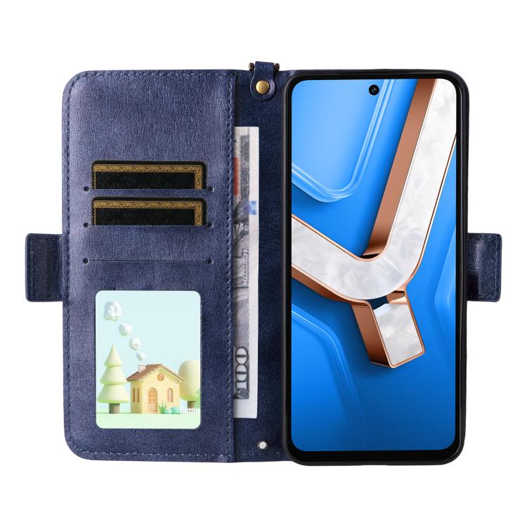 For vivo Y29 4G Global Multi-card Slots Crossbody Cowhide Leather Phone Case