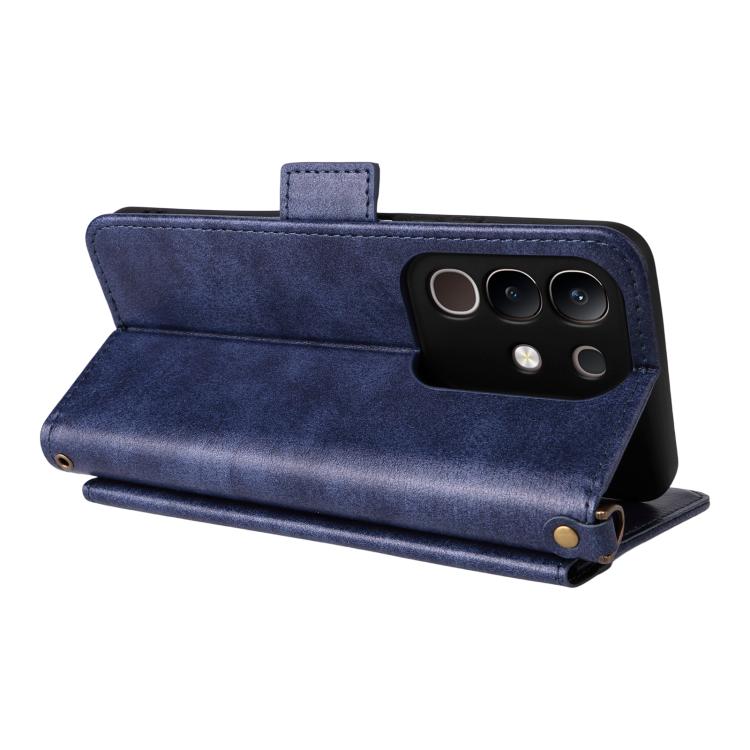 For vivo Y29 4G Global Multi-card Slots Crossbody Cowhide Leather Phone Case